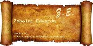 Zabolai Edvarda névjegykártya